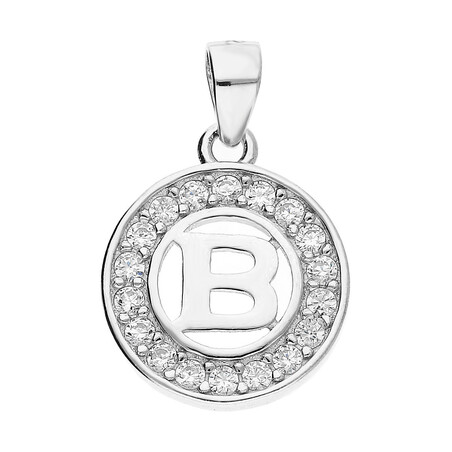 Literka srebrna B w kółku z cyrkoniami TB1965-B w kółku próba 925