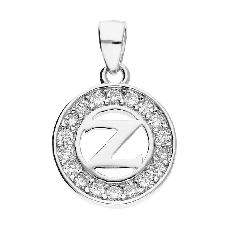 Literka srebrna Z w kółku z cyrkoniami TB1965-Z w kółku próba 925