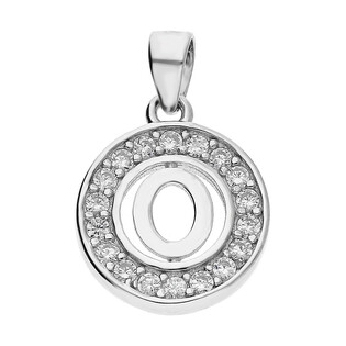 Literka srebrna O w kółku z cyrkoniami TB1965-O w kółku próba 925