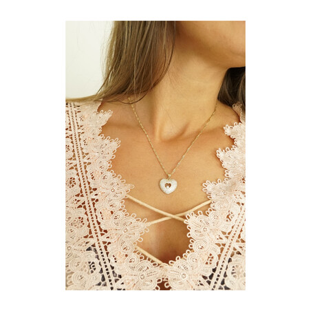 Serduszko złote z cyrkonii z pojedynczą cyrkonią w środku AR VX7-X10ZP200080-YW próba 585