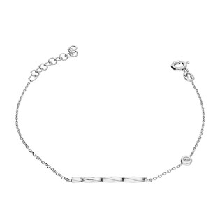 Bransoleta srebrna pałka-świderek i biała cyrkonia/anker PW NEW 239 ROD próba 925