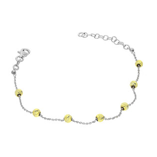 Bransoleta srebrna grawerowane pozłacane kulki/anker PW482 2kolory próba 925