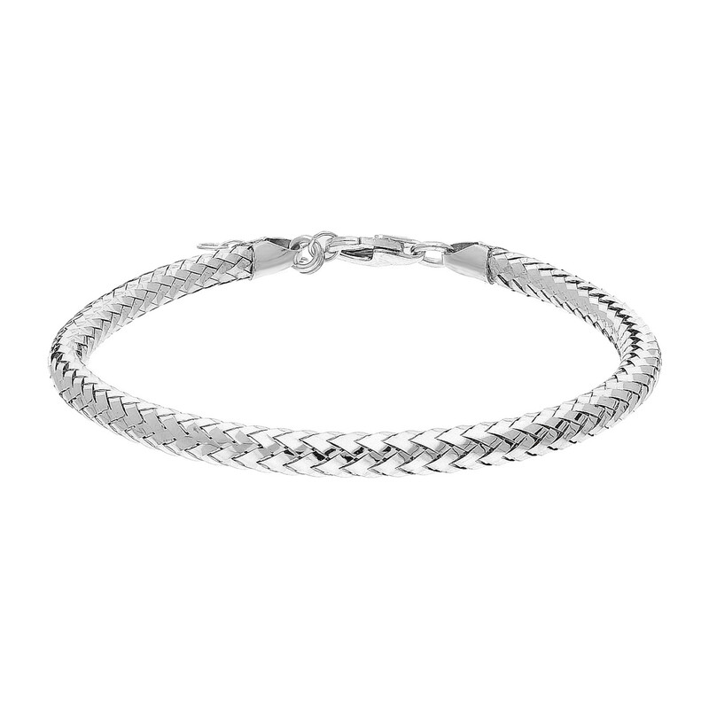 Bransoleta srebrna półsztywna splot snake wypukły PW489 ROD próba 925