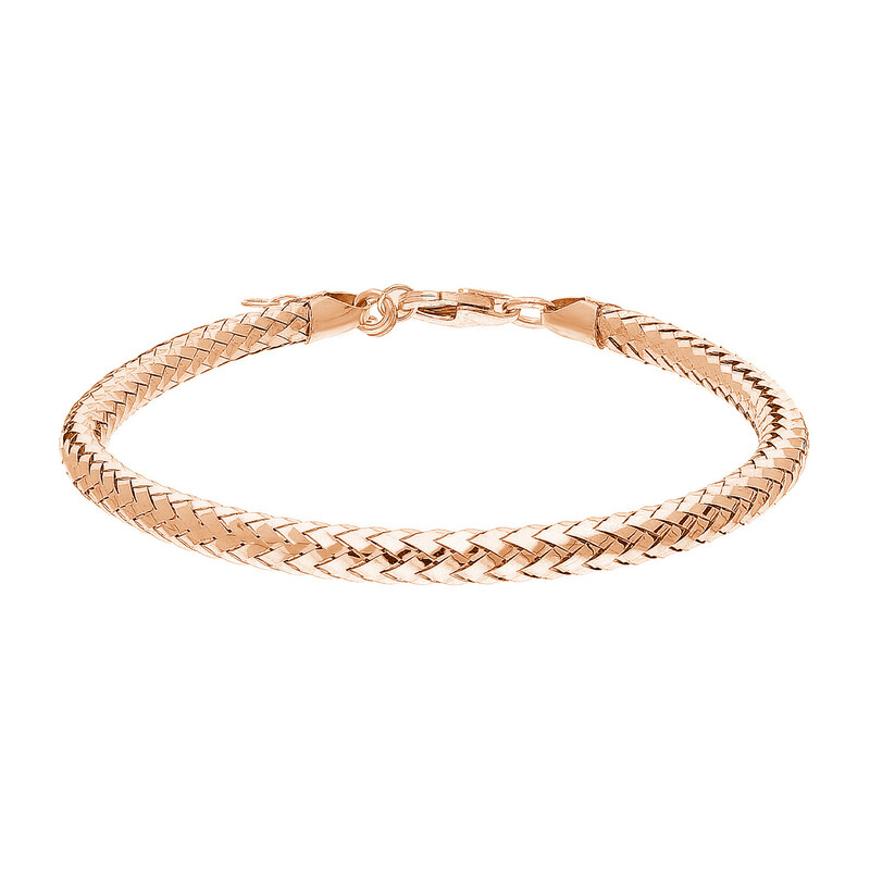 Bransoleta srebrna rose półsztywna splot snake wypukły  PW489 ROSE próba 925