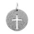 Krzyżyk srebrny wycięty w kole z cyrkoniami PX 1002 próba 925