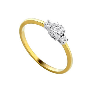 Złoty pierścionek zaręczynowy SWEET z diamentami AW 50282 YW próba 585 Sezam - 1