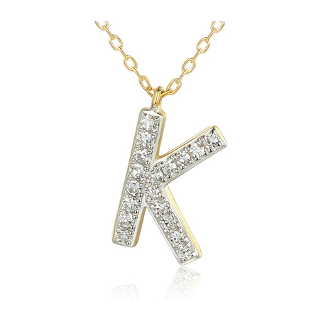 Naszyjnik złoty literka K z diamentami AW 09115 Y-K próba 585