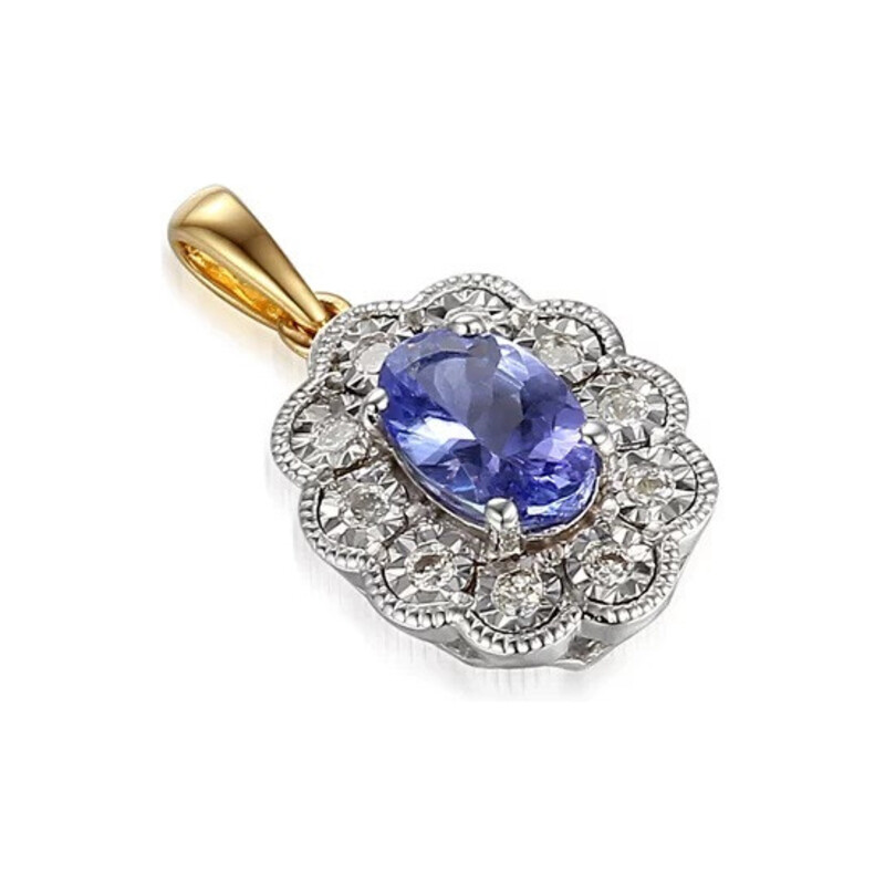 Zawieszka tanzanit 0,43ct bryl 0,14ct AW 63665 YW-TA KATE Magic próba 585