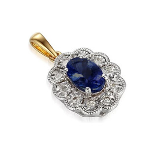 Zawieszka szafir 0,60ct bryl 0,14ct AW 63665 YW-SA KATE Magic próba 585 Zawieszka szafir 0,60ct bryl 0,14ct AW 63665 YW-SA KATE Magic próba 585