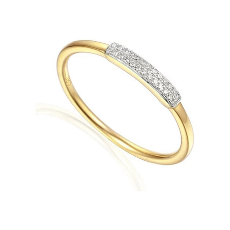 Pierścionek złoty LINE z diamentami w rzędzie AW 64509 YW próba 585