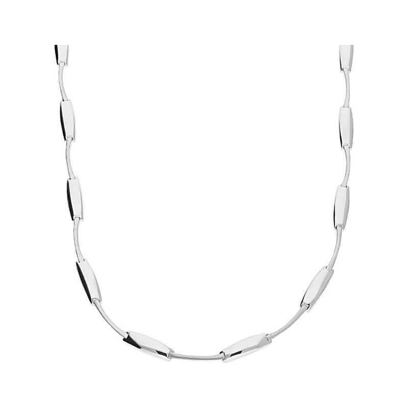 Naszyjnik pasek satynowy z nałożonymi owalami blask OL RN73000 próba 925