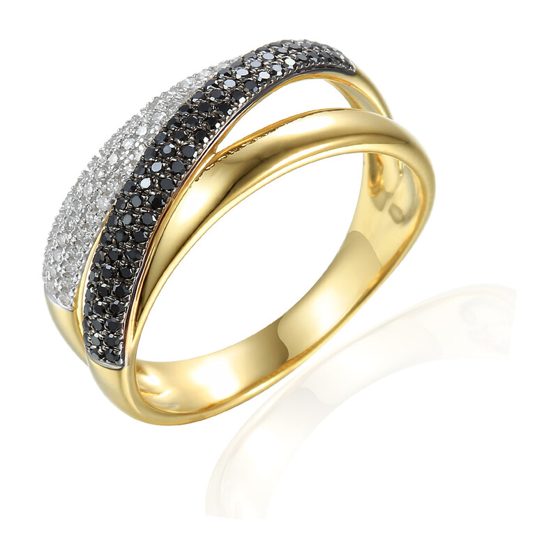 Pierścionek DUBAJ 0,11ct cz.bryl.0,23ct AW 73625 YW b+cz diamenty próba 585