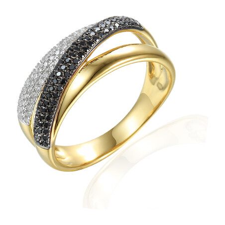 Pierścionek DUBAJ 0,11ct cz.bryl.0,23ct AW 73625 YW b+cz diamenty próba 585