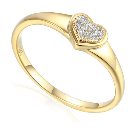 Pierścionek złoty SERCE z diamentami AW 81532 Y próba 585