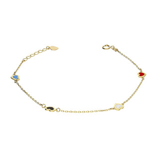 Bransoleta złota serca z kolorową emalią/rolo AR X6FOR6B8249-III-LZM2-LP próba 375