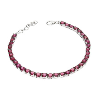 Bransoleta srebrna rodolit w rzędzie PA058-1 Rodolit próba 925