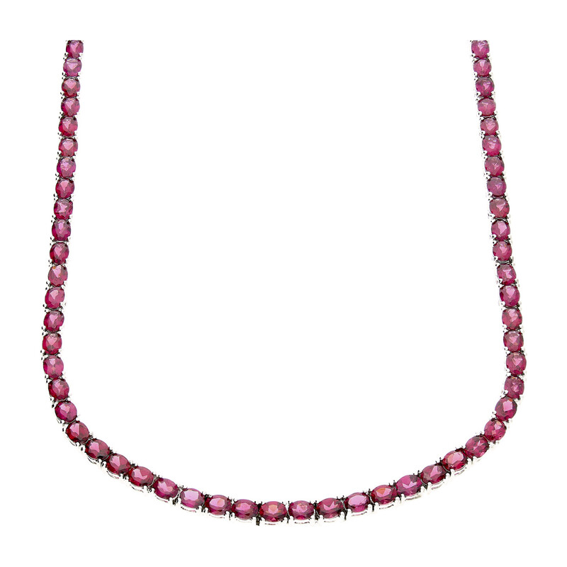 Naszyjnik srebrny Rodolit w rzędzie PA058-1 Rodolit próba 925