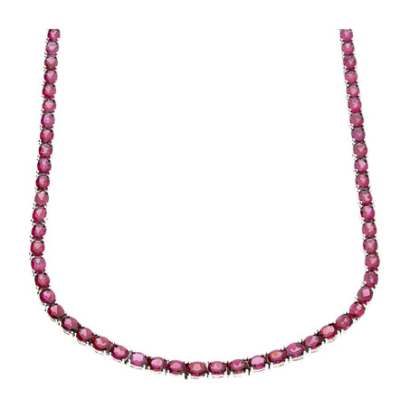 Naszyjnik srebrny Rodolit w rzędzie PA058-1 Rodolit próba 925