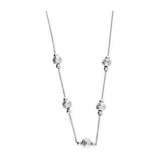 Naszyjnik srebrny grawerowane i gładkie kulki/anker PW481 ROD próba 925