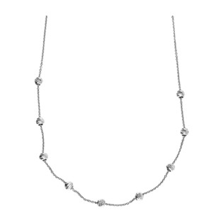 Naszyjnik srebrny grawerowane kulki/anker PW482 ROD próba 925