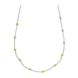 Naszyjnik srebrny grawerowane pozłacane kulki/anker PW485 2kolory próba 925