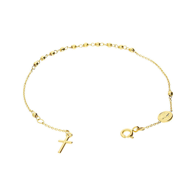 Bransoleta złota D&G różaniec paciorki dis OS 249-RO135-DIA-BR próba 585