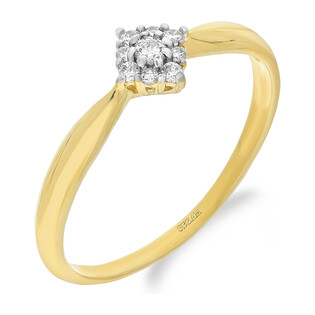 Pierścionek złoty BRIDELL białe cyrkonie w rombie DJ PREMIUM57 próba 585