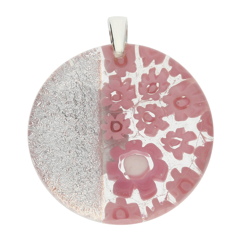 Zawieszka srebrna CAPITO z różowym szkłem murano KQ KO1055 próba 925