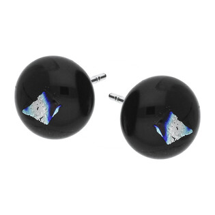 Kolczyki CASTELLO z czarnym szkłem murano/sztyft KQ SZT266-1 próba 925