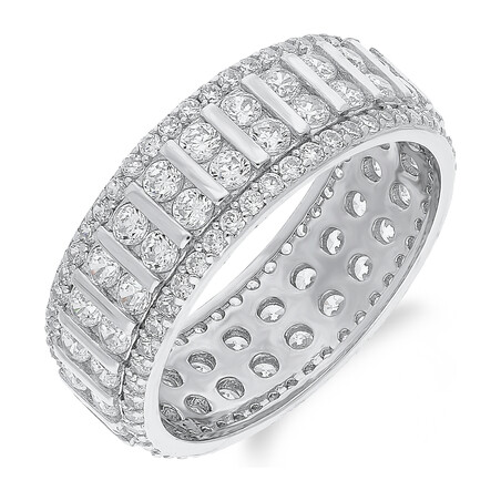 Pierścionek srebrny obrączkowy z białymi cyrkoniami PA100 próba 925