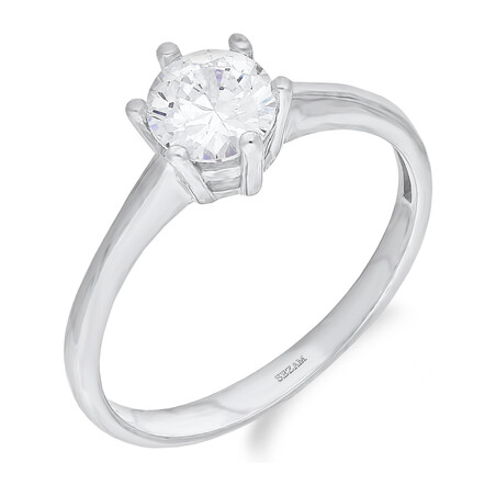 Pierścionek srebrny biała cyrkonia w sześciu łapkach  TB 19350 próba 925