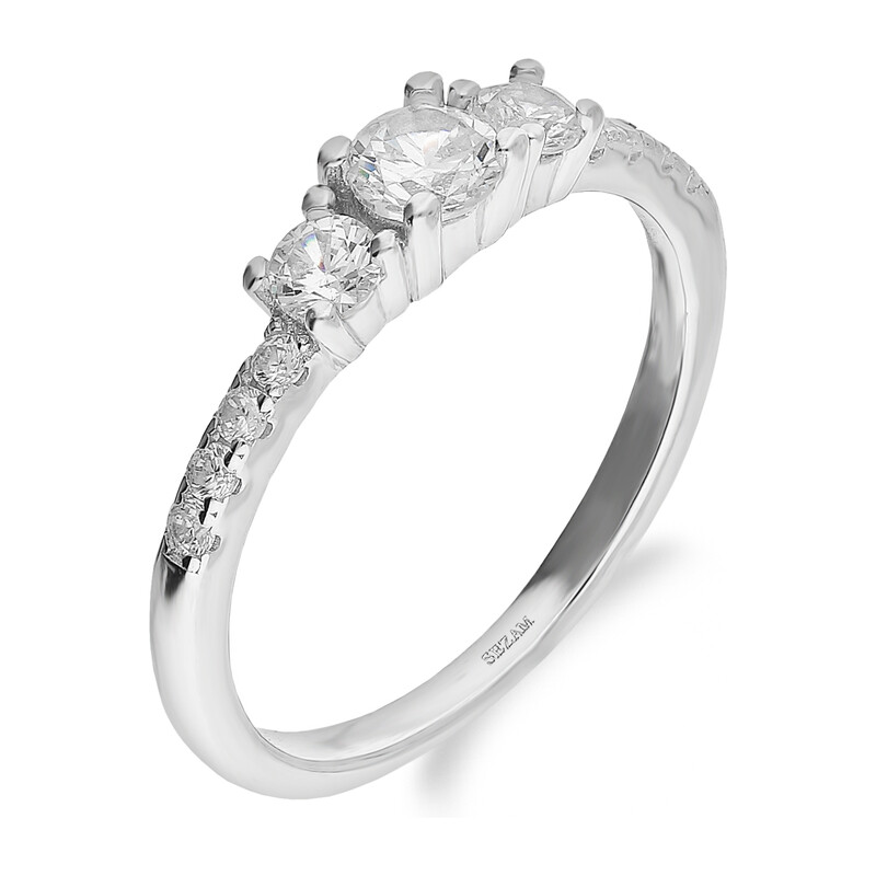 Pierścionek srebrny z białymi cyrkoniami TB 19986 próba 925