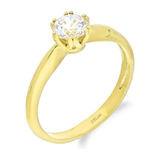 Pierścionek złoty SOLITER z białą cyrkonią ZQ 445 próba 585