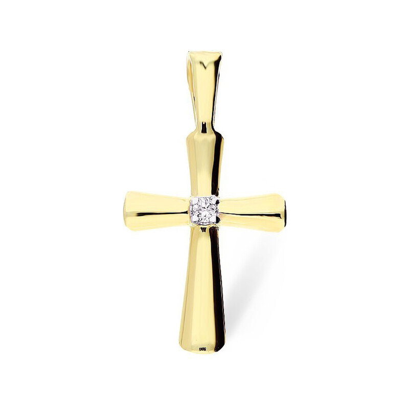 Krzyżyk z diamentami nr BE K-003 złoto próby 585