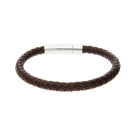 Bransoleta męska pleciony brązowy warkocz Steelman  MB A2635