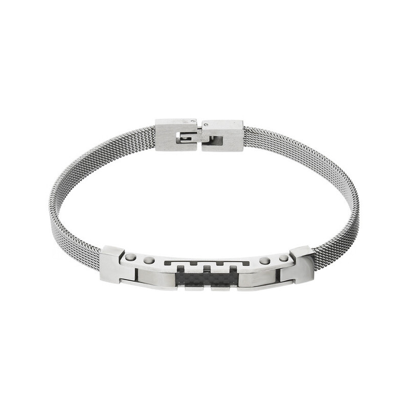 Bransoleta męska MESH z blaszką z karbonem Steelman MB A3105