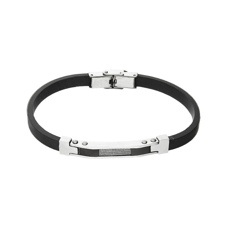 Bransoleta męska z blaszką i stalkami Steelman MB A3260