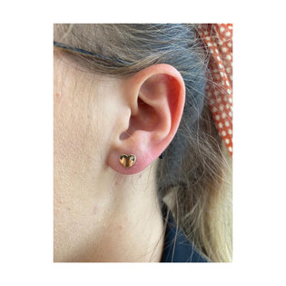 Kolczyki złote gładkie serce z cyrkonią/sztyft MZ T5-ES-189-CZ próba 375