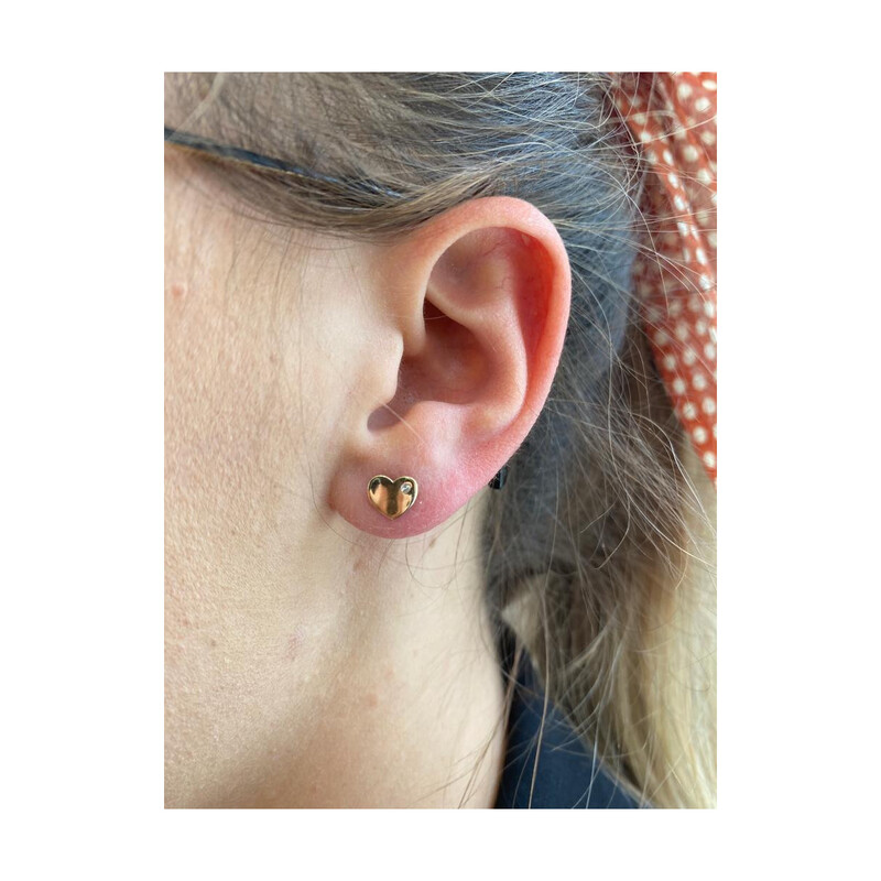 Kolczyki serce gładkie+cyrkonia/sztyft MZ T5-ES-189-CZ próba 375