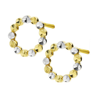 Kolczyki złote kółko grawerowane w dwóch kolorach/sztyft AR X3E212995-YW-DC próba 375