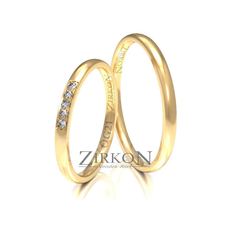 Obrączki ślubne z diamentami ZI OG-21 próba 585