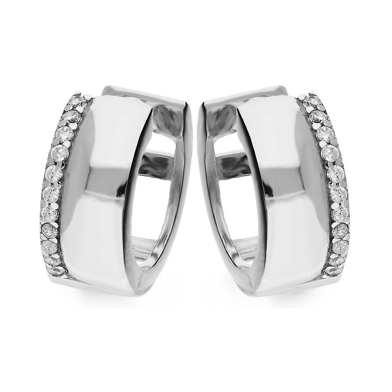 Kolczyki srebrne kółka z cyrkoniami nr OL OKP533 Sezam - 1