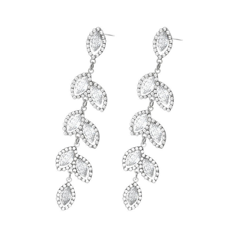 Srebrne kolczyki wiszące GRACE z kryształami Swarovski RD 5 741-1 crystal próba 925