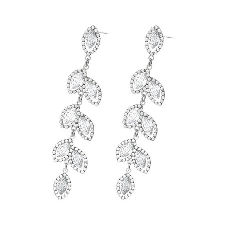 Srebrne kolczyki wiszące GRACE z kryształami Swarovski RD 5 741-1 crystal próba 925