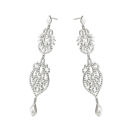 Wiszące kolczyki srebrne GRACE z kryształkami Swarovski RD 739+743-1 crystal próba 925