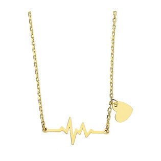 Naszyjnik złoty puls i wiszące serce/rolo AR VX5FOR6N7891 próba 375