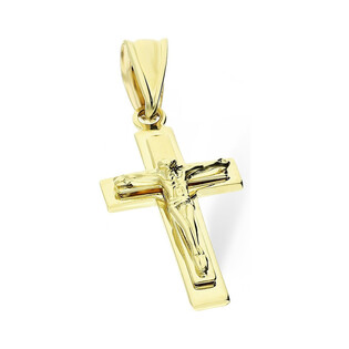Krzyżyk złoty nakładany z wizerunkiem Pana Jezusa WB AR XP10860-II-LP próba 585