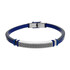 Bransoleta męska prostokąt z szachownicą na niebieskim pasku EX008 BLUE