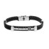 Bransoleta męska blaszka ze sterem na czarnym pasku EX009 BLACK