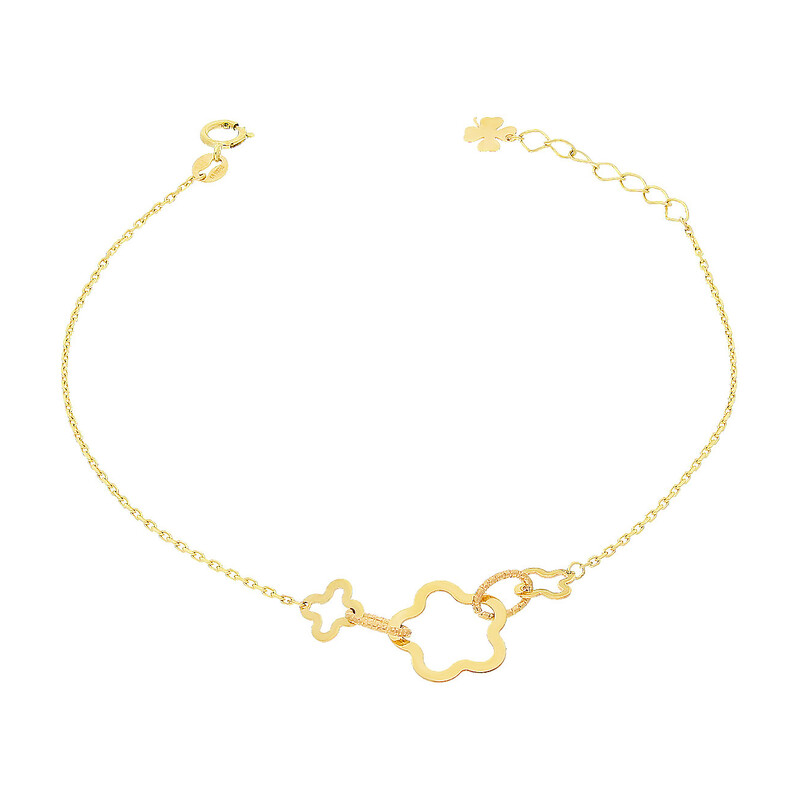 Bransoleta złota trzy kwiatki/rolo  AR VX5FOR6B6049-V próba 375